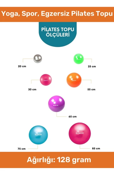 Profesyonel Seri Dayanıklı Yüksek Kalite Mini Gymball 20cm Turuncu Pilates Topu Şişirme Pompa Hediye - 2