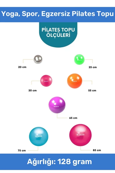 Profesyonel Seri Dayanıklı Yüksek Kalite Mini Gymball 20cm Mavi Pilates Topu Şişirme Pompa - 2