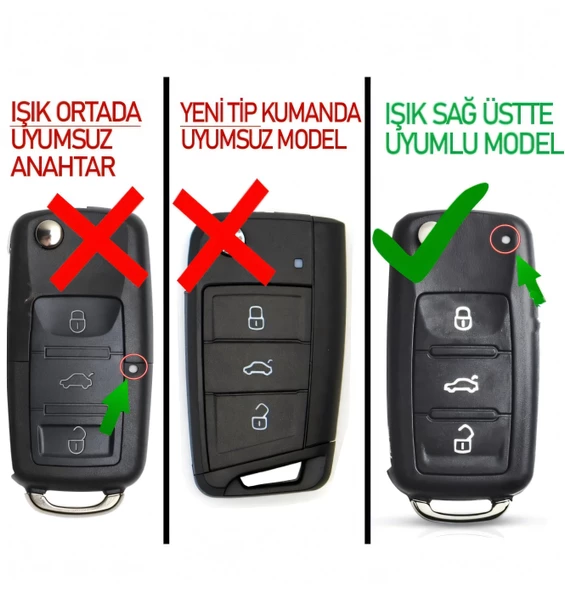 Volkswagen Golf 6 Jetta Polo Caddy UDS Dönüşüm Çevirici Kumanda Kabı Oto Anahtarlık - 5