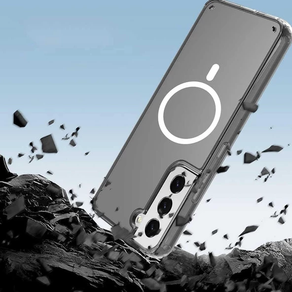 Samsung Galaxy S22 Kılıf Magsafe Özellikli Şeffaf Silikon Kapak - 2