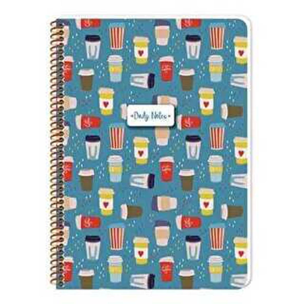 Keskin Coffee Spiralli Karton Kapak A4 80 Yaprak Kareli Defter 384612-99