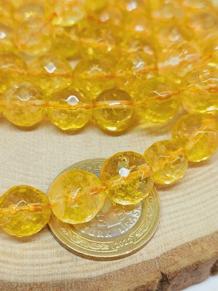 Sitrin Taşı Faset Kesim Dizi 12mm (35-36cm) (52852) - 2