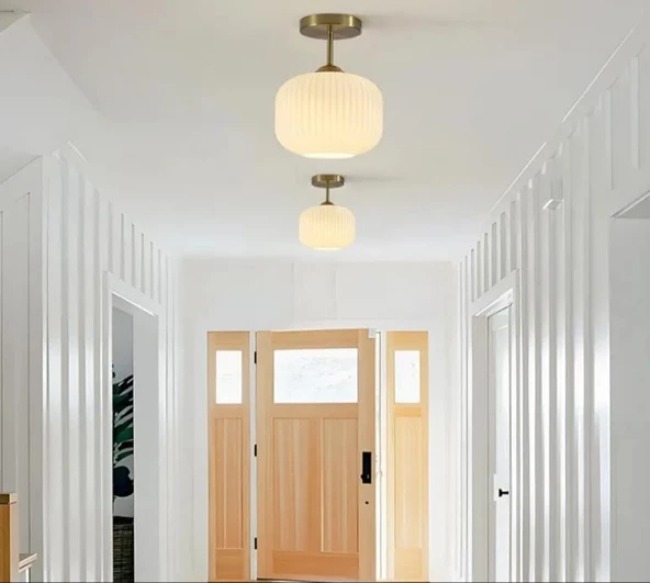 MYLİGHTS MODERN OPAL    PLOFONYER TAVANAVİZE 20CM BRONZ ASKILI SPOR TEKLİ AVİZE ODA MUTFAK SALON KORIDOR 20 CM    TEK FİYATIDIR - Resim 2