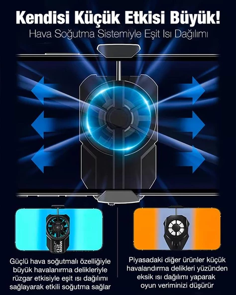 Memo FL-A2 Hava Soğutmalı Cep Telefon Soğutma Fanı Radyatör Soğutucu - Resim 6