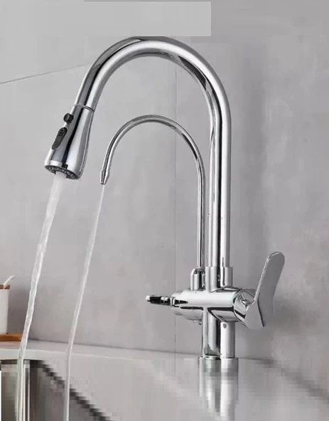Spiralli Arıtmalı Krom Mutfak Eviye Bataryası - 3