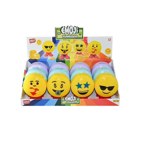 Birlik URT023-001 Emoji Şirin Renkli Neşeli Kumbaralar (1 Adet)