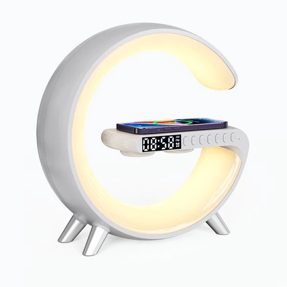 Zhltools 15W Kablosuz Şarj Standlı Bluetooth hoparlör RGB Gece Lambası - 5
