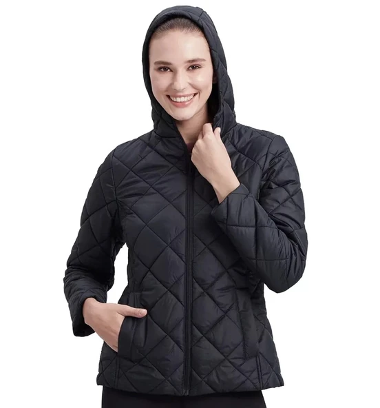 Skechers W Capitone Hooded Jacket S212001-001 Kadın Günlük Mont - Resim 2