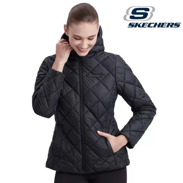 Skechers W Capitone Hooded Jacket S212001-001 Kadın Günlük Mont ürün görseli