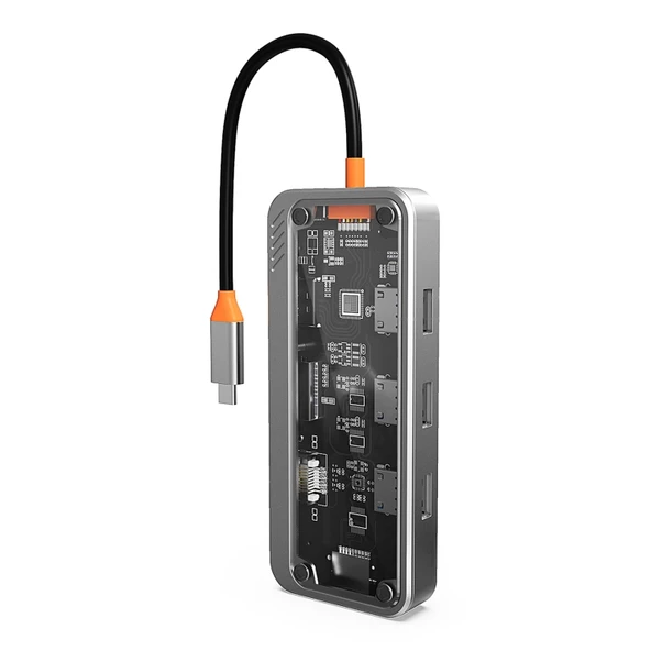 Type-C Audio Pd HDMI Vga Rj-45 Ethernet SD TF 3X Usb 3.0 Hub Çevirici SW10V