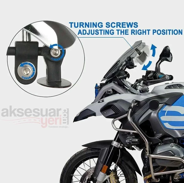 Honda Forza 750 Uyumlu Motosiklet Kör Nokta Aynası - 180 Derece Görüş - Resim 11