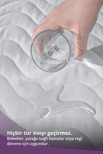 Pamuklu Fitted Sıvı Geçirmez Yatak Alezi 200x200cm - 3