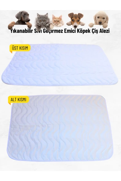 Kapitoneli Yıkanabilir Sıvı Geçirmez Emici Köpek Kedi Çiş Alezi 60x90 cm - 6