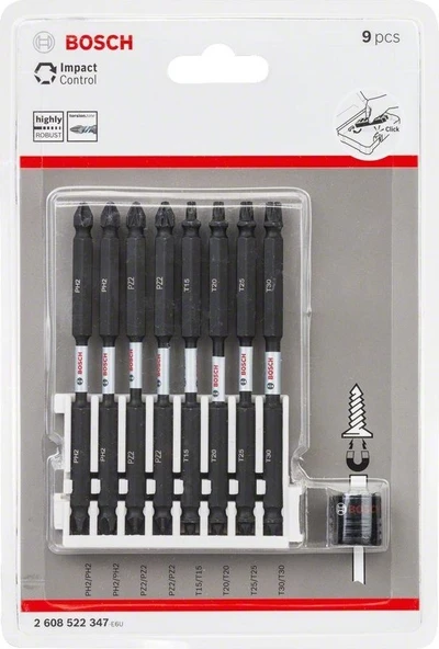 Bosch - Impact Control Serisi Çift Taraflı Vidalama Ucu 9'lu Set *110MM - 2