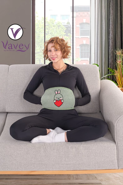 Özel Gün Kemeri Regl-Bel-Diz-Omuz-Boyun Ağrılarılarına Son Termojel Hediyeli  Tavşan Yeşil Renk