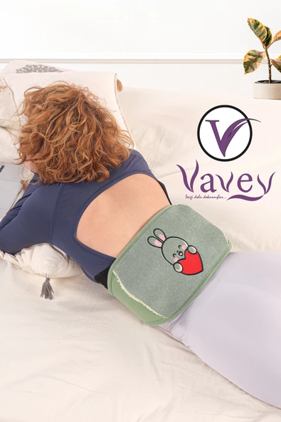 Özel Gün Kemeri Regl-Bel-Diz-Omuz-Boyun Ağrılarılarına Son Termojel Hediyeli  Tavşan Yeşil Renk - 3