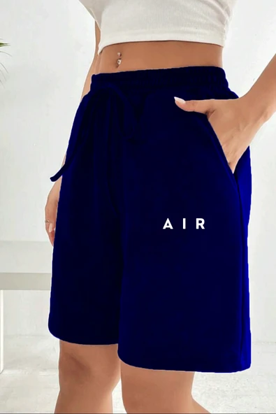 Süperlife Kadın Rahat Kalıp Beli Lastikli Cepli Basklı Şort SPR25SRK52 - 5