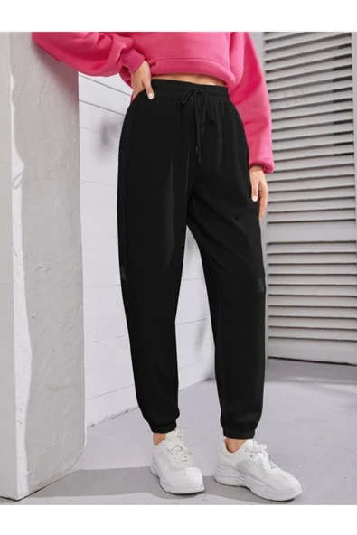 Süperlife Kadın Bel ve Paça Lastikli İnce Eşofman Altı SPR24EAK82 - 2