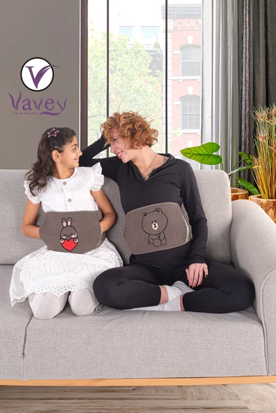 Özel Gün Kemeri Regl-Bel-Diz-Omuz-Boyun Ağrılarılarına Son Termojel Hediyeli Tavşan Kahve Renk - 5