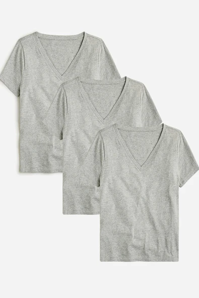 Kadın V Yaka Regular Tshirt SPR24TSK45-3 - 5