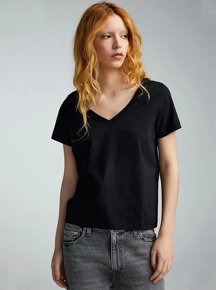 Süperlife Kadın V Yaka Tshirt SPR24TSK45