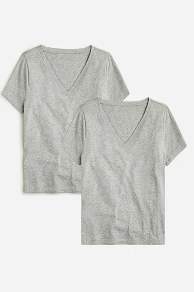 Kadın V Yaka Regular Tshirt SPR24TSK45-2 - 2