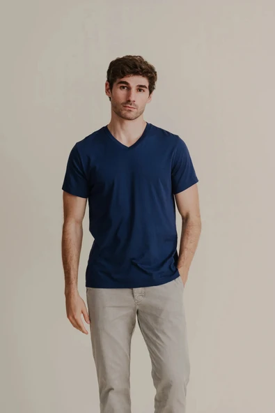 Erkek V Yaka Tshirt SPR24TS40