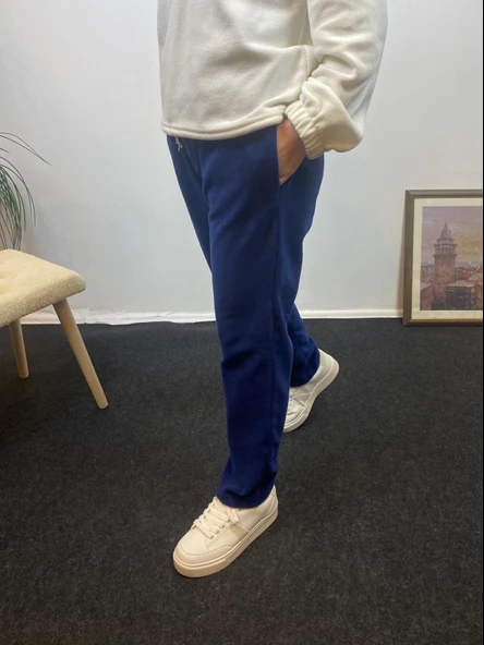 Kadın Rahat Kalıp Beli Lastikli Cepli Polar Eşofman Altı SPR24EAK71 - Resim 4