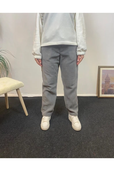 Kadın Rahat Kalıp Beli Lastikli Cepli Polar Eşofman Altı SPR24EAK71 ürün görseli