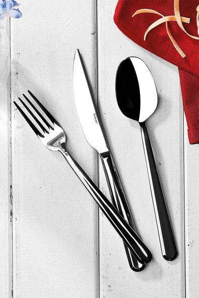 Hisar porto 84 parça çatal kaşık bıçak takımı seti - kaşık seti 12 kişilik - Resim 2