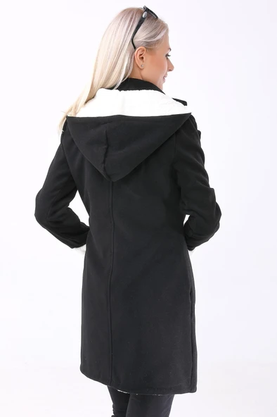 Kışlık Günlük Kaşe Kadın Kaban - Resim 3