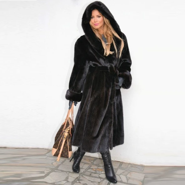 Kışlık Kürk Kadın Ceket Tam Boy ürün görseli 1