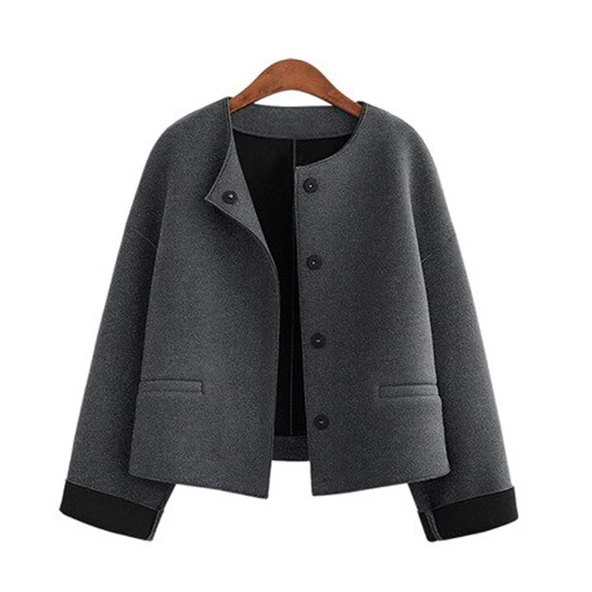 Toridas Rahat Düğmeli Şık Kadın Ceket 2303füme ürün görseli 1