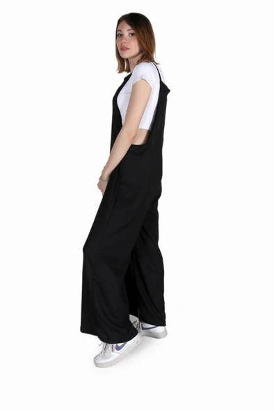 Günlük Askılı Bol Kesim Yazlık Kadın Tulum - Resim 3