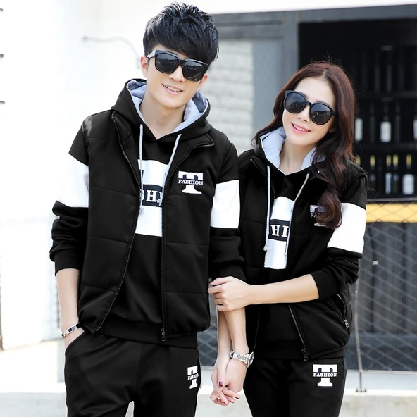 Günlük Kışlık Sevgili Eşofman Tekli Kadın Takım - Resim 2