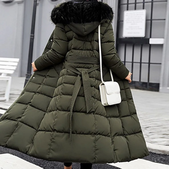 Günlük Kışlık Tam Boy Şişme Kadın Mont - Resim 5