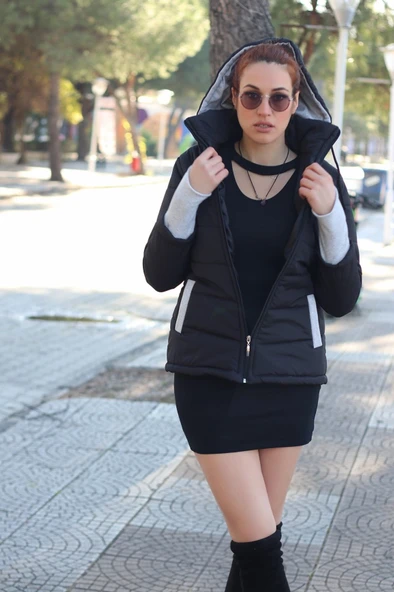 Günlük Su Geçirmez Kışlık Şişme Kadın Mont - Resim 2