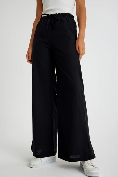 Keten Günlük Pantolon Beli Lastikli Bağcıklı - 6