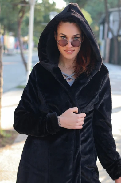 Kışlık Kürk Kadın Ceket Tam Boy - Resim 6