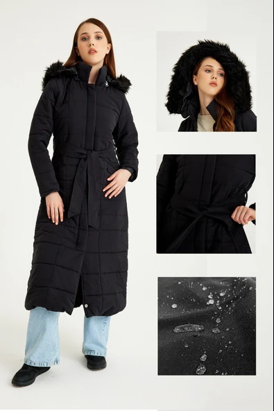 Günlük Kışlık Tam Boy Şişme Kadın Mont - Resim 7