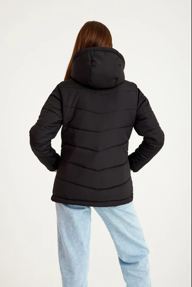 Günlük Su Geçirmez Kışlık Şişme Kadın Mont - Resim 4