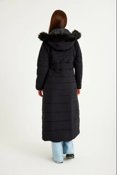 Günlük Kışlık Tam Boy Şişme Kadın Mont - Resim 3