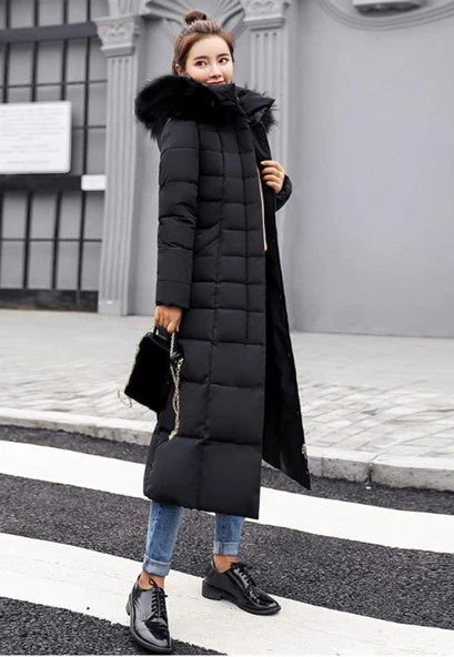 Günlük Kışlık Tam Boy Şişme Kadın Mont ürün görseli