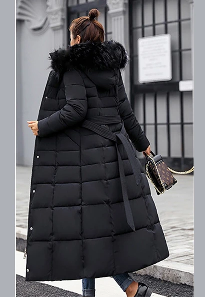 Günlük Kışlık Tam Boy Şişme Kadın Mont - Resim 5