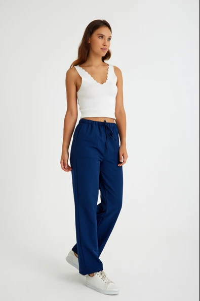 Keten Günlük Pantolon Beli Bağcıklı - Resim 3