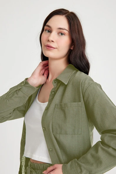 Keten Günlük İkili Takım Elbise Pantolon Gömlek - Resim 3