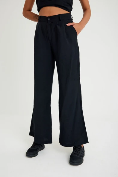 Keten Günlük Rahat  Kolsuz  Alt Üst Kadın Takım - Resim 8