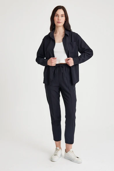 Keten Günlük İkili Takım Elbise Pantolon Gömlek - Resim 4