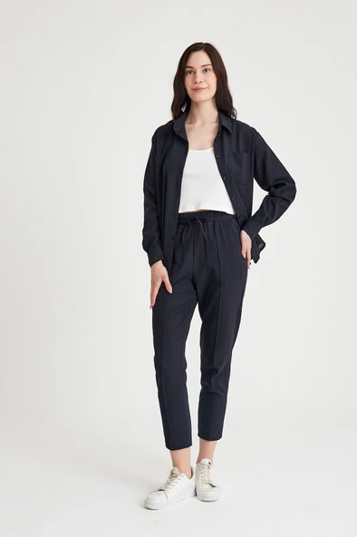 Keten Günlük İkili Takım Elbise Pantolon Gömlek - Resim 3