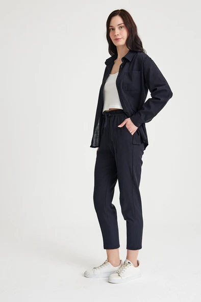 Keten Günlük İkili Takım Elbise Pantolon Gömlek - Resim 5